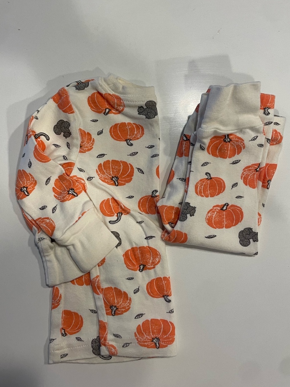 Carters Little Planet Organic Halloween Fall 2 Piece Pajamas 6M Pumpkins - Picture 4 of 4